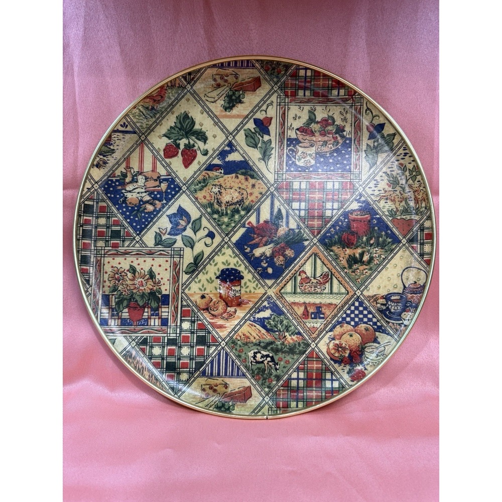Vintage Melamine Serving Tray Made In UK 14" Farmhouse Kitchen